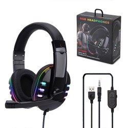Stereo Gaming Headset 3.5mm Wired Over-Head Gamer Headphone With Microphone Volume Control