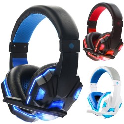 New Gaming Headset Headphones With LED Light Mic Stereo Earphones Deep Bass