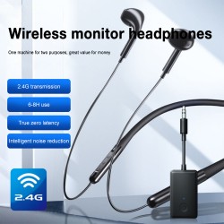 2.4G Wireless Livestream Monitor Headphones with 3.5mm Audio Jack Transmitter Studio Earphones